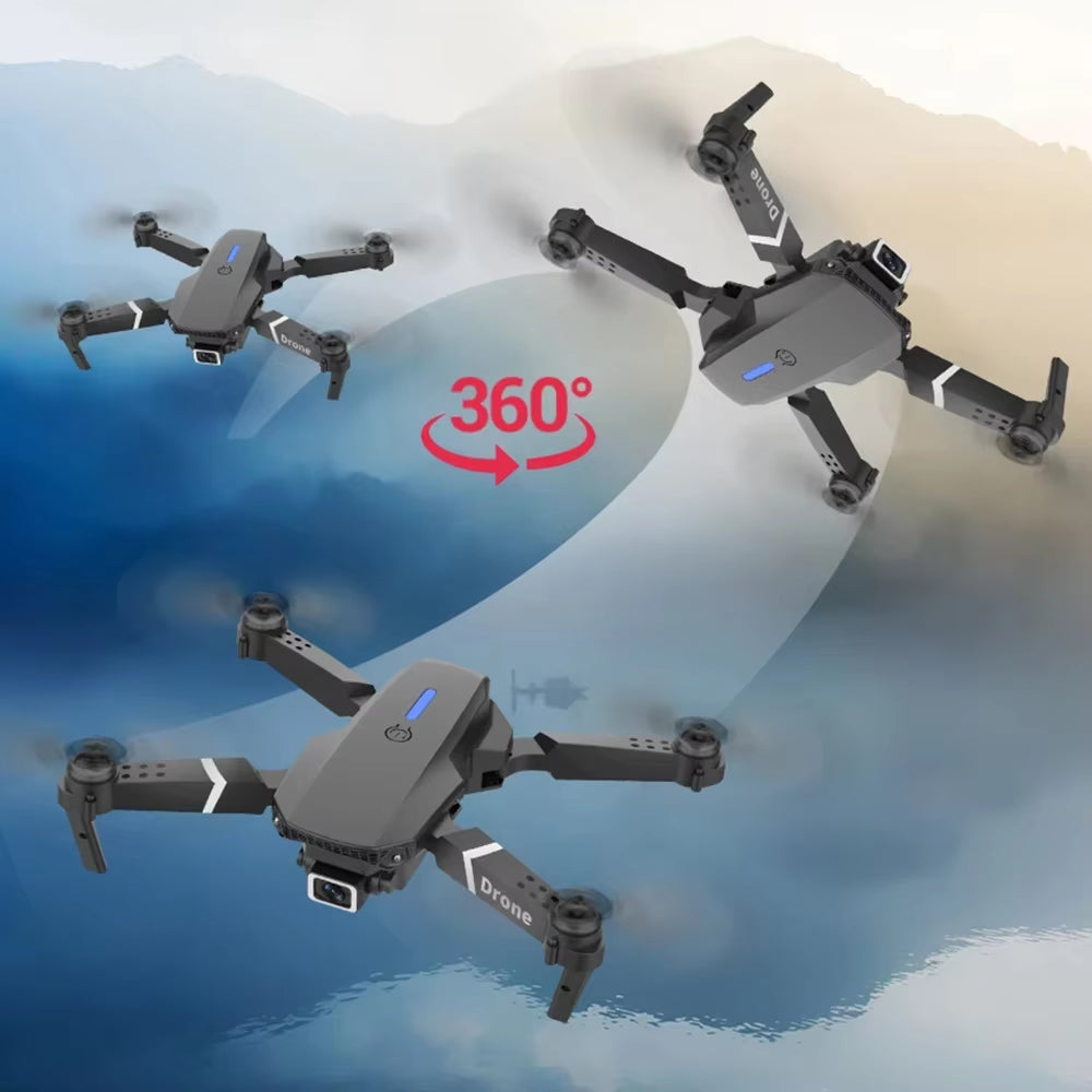 Professional Drone E88 4K Wide-Angle HD 1080P Camera Wifi FPV Height Hold Foldable RC Drone Quadrotor Helicopter Children'S Toys
