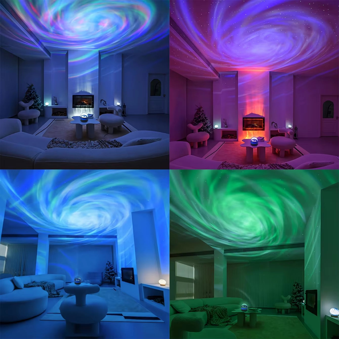 LED Nightlights Galaxy Projector Remote Control 5V USB Rechargeable Starry Sky Lamp DMX Sound Active 7 Modes for Kids Room Decor