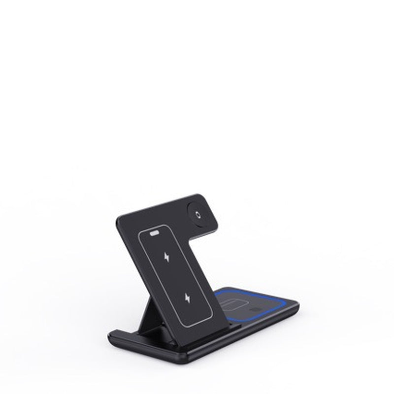 15W 3 in 1 LED Fast Wireless Charger Stand Foldable Charging Station for Smart Phone 15 14 13 12 11 Iwatch 9 8 7 6 5 Airpods Pro