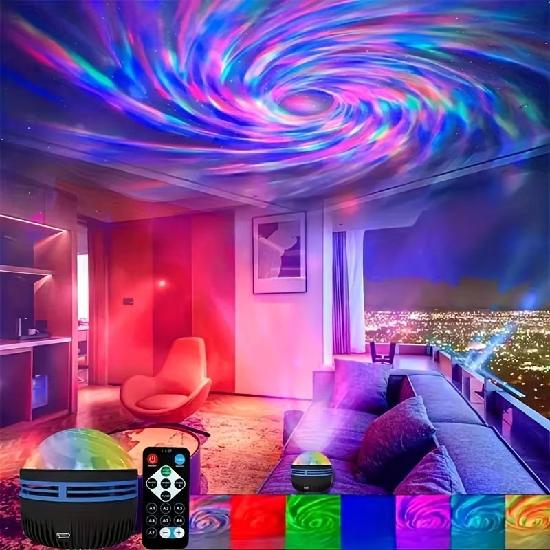 LED Nightlights Galaxy Projector Remote Control 5V USB Rechargeable Starry Sky Lamp DMX Sound Active 7 Modes for Kids Room Decor